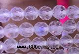 CTG836 15.5 inches 6mm faceted round tiny white moonstone beads