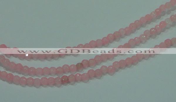 CTG86 15.5 inches 3mm faceted round tiny dyed white jade beads wholesale