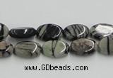 CTJ10 16 inches 8*12mm oval black water jasper beads wholesale