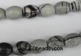 CTJ201 15.5 inches 8*10mm drum black water jasper beads wholesale