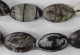 CTJ210 15.5 inches 12*20mm marquise black water jasper beads wholesale