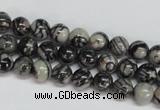 CTJ25 15.5 inches 8mm round black water jasper beads wholesale