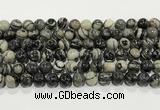 CTJ412 15.5 inches 8mm round black water jasper gemstone beads wholesale