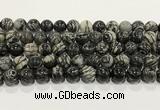 CTJ414 15.5 inches 12mm round black water jasper gemstone beads wholesale