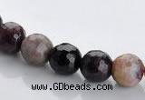 CTO02 multicolored 8mm  faceted round natural tourmaline beads