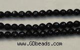 CTO106 15.5 inches 5mm faceted round natural black tourmaline beads