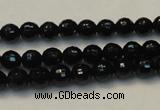 CTO108 15.5 inches 8mm faceted round natural black tourmaline beads