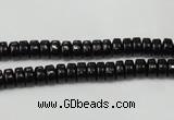 CTO121 15.5 inches 3*6mm rondelle black tourmaline beads