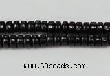 CTO122 15.5 inches 4*8mm rondelle black tourmaline beads