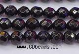 CTO136 15.5 inches 6mm faceted round black tourmaline beads