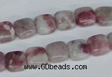 CTO208 15.5 inches 16*16mm square pink tourmaline gemstone beads