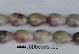 CTO218 15.5 inches 10*14mm teardrop pink tourmaline gemstone beads