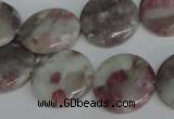 CTO235 15.5 inches 20mm flat round pink tourmaline gemstone beads