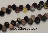 CTO37 15.5 inches 5*8mm flat teardrop natural tourmaline beads