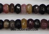 CTO376 15.5 inches 4*6mm faceted rondelle natural tourmaline beads