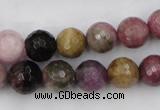 CTO45 15.5 inches 8mm faceted round natural tourmaline beads