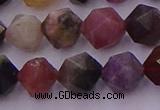 CTO651 15.5 inches 8mm faceted nuggets tourmaline gemstone beads