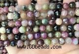 CTO677 15.5 inches 8mm faceted round natural tourmaline beads