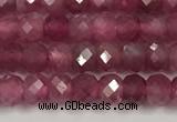 CTO685 15.5 inches 3*3.5mm faceted rondelle red tourmaline beads