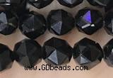 CTO716 15.5 inches 6mm faceted nuggets black tourmaline beads