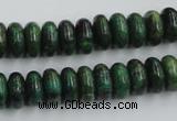 CTP07 15.5 inches 6*12mm rondelle yellow green pine gemstone beads