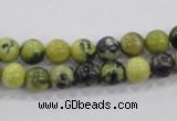 CTP101 15.5 inches 6mm round yellow pine turquoise beads wholesale