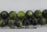 CTP103 15.5 inches 10mm round yellow pine turquoise beads wholesale