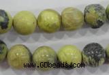 CTP104 15.5 inches 12mm round yellow pine turquoise beads wholesale