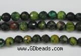 CTP211 15.5 inches 6mm faceted round yellow pine turquoise beads