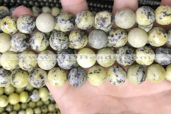 CTP225 15.5 inches 14mm round yellow turquoise beads wholesale