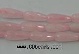 CTR01 15.5 inches 6*16mm faceted teardrop rose quartz beads