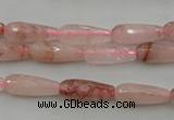 CTR02 15.5 inches 6*16mm faceted teardrop pink quartz beads