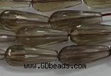 CTR110 15.5 inches 8*20mm faceted teardrop smoky quartz beads