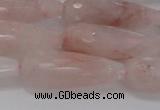 CTR132 15.5 inches 10*30mm faceted teardrop pink quartz beads