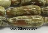 CTR153 15.5 inches 10*30mm teardrop green dragon serpentine jasper beads