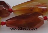 CTR211 15.5 inches 15*25mm - 16*40mm faceted teardrop red agate beads