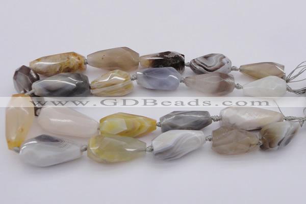 CTR212 15.5 inches 15*25mm - 16*40mm faceted teardrop Botswana agate beads