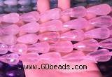 CTR305 15.5 inches 10*25mm faceted teardrop rose quartz beads