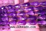 CTR306 15.5 inches 10*25mm faceted teardrop dogtooth amethyst beads