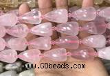 CTR350 15.5 inches 15*25mm faceted teardrop rose quartz beads