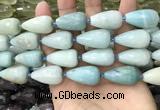 CTR358 15.5 inches 15*25mm faceted teardrop amazonite beads