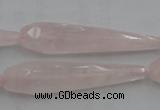 CTR41 15.5 inches 10*40mm faceted teardrop rose quartz beads