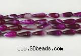 CTR441 15.5 inches 8*20mm faceted teardrop agate beads wholesale