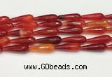 CTR457 15.5 inches 10*30mm faceted teardrop agate beads wholesale