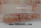 CTR57 15.5 inches 10*40mm faceted teardrop pink quartz beads