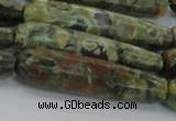 CTR59 15.5 inches 10*40mm faceted teardrop rhyolite gemstone beads