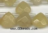 CTR604 Top drilled 10*10mm faceted briolette yellow aventurine beads