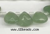 CTR607 Top drilled 10*10mm faceted briolette green aventurine beads