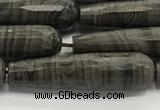 CTR62 15.5 inches 10*40mm faceted teardrop zebra jasper beads