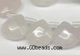 CTR630 Top drilled 13*13mm faceted briolette rose quartz beads